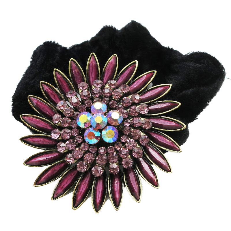 Colors Rhinestone Sunflower Donut Hairband