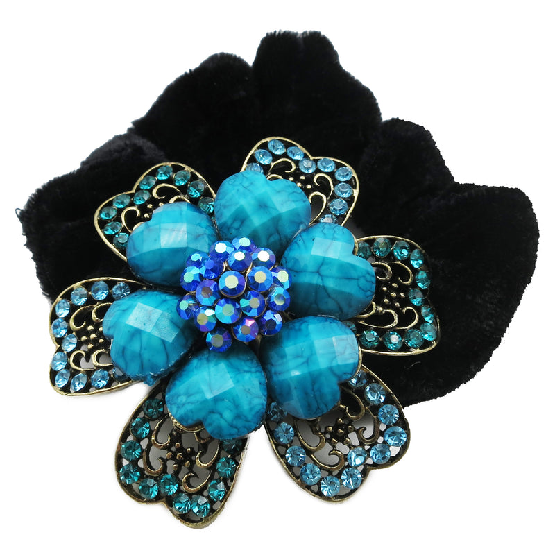 Colors Rhinestone Flower10 Donut Hairband