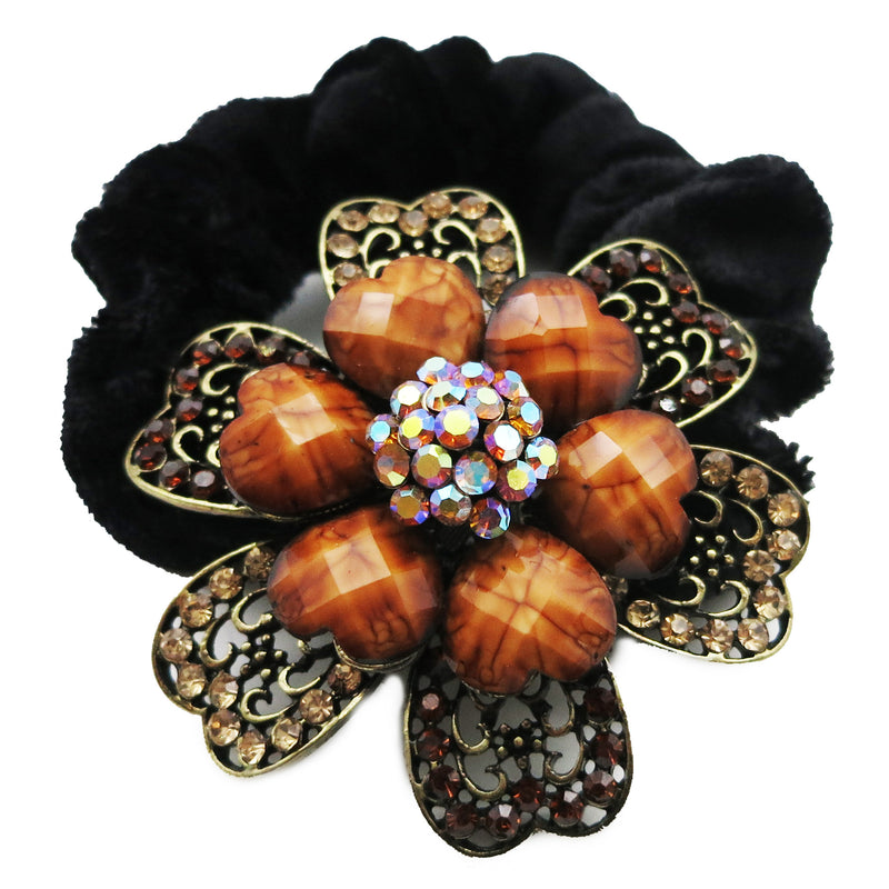 Colors Rhinestone Flower10 Donut Hairband