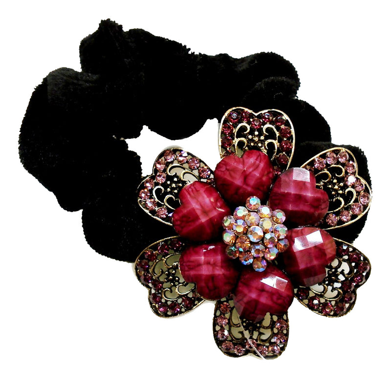 Colors Rhinestone Flower10 Donut Hairband
