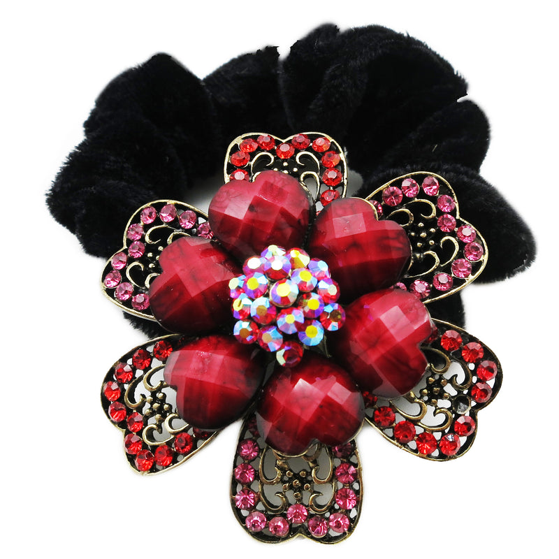 Colors Rhinestone Flower10 Donut Hairband