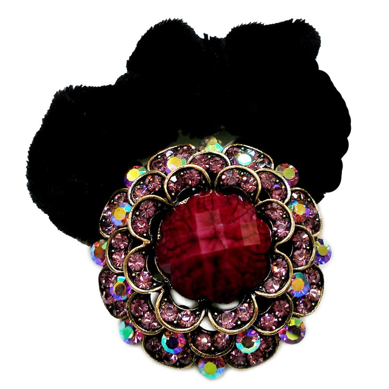 Colors Rhinestone Dahlia Donut Hairband