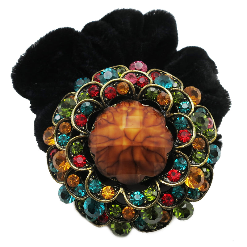 Colors Rhinestone Dahlia Donut Hairband