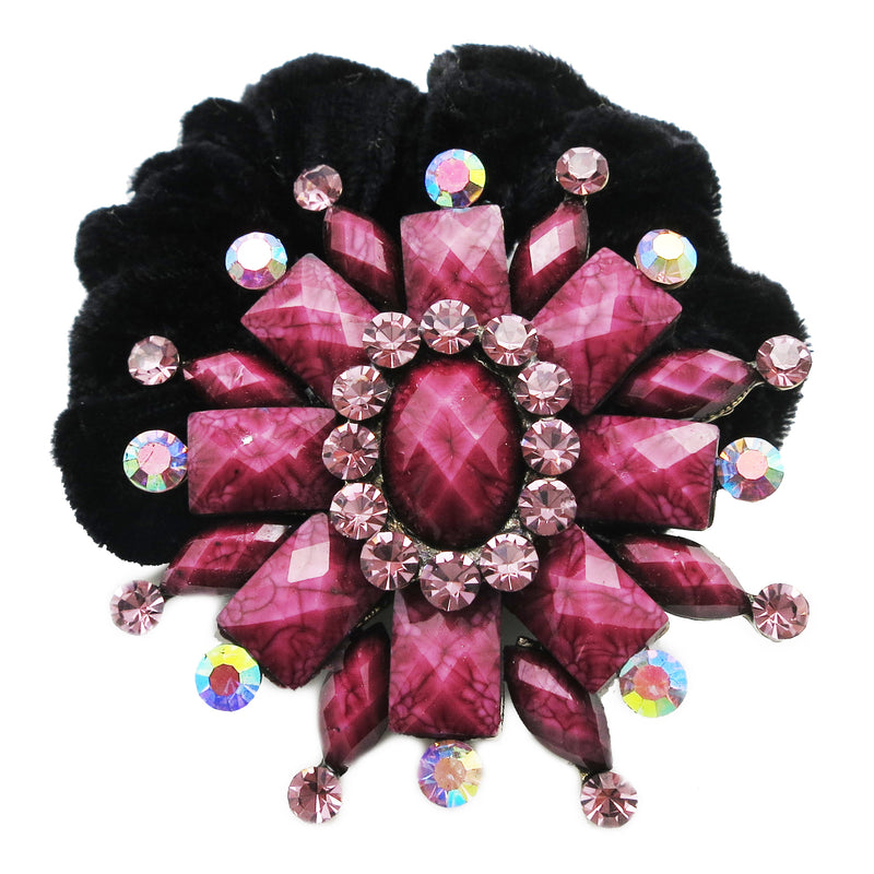 Colors Rhinestone Flower16 Donut Hairband