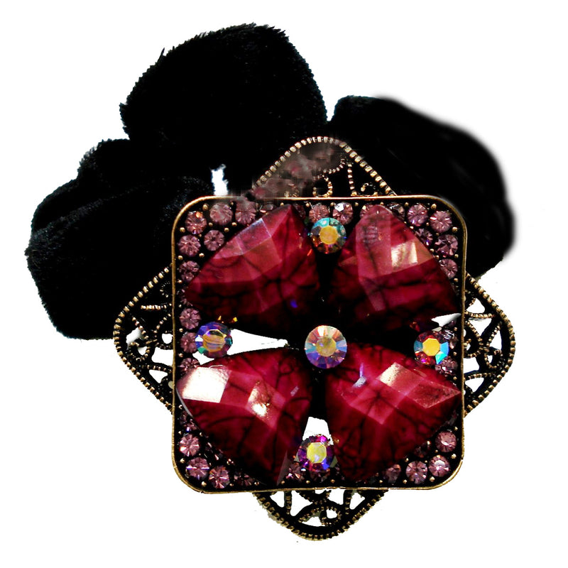 Colors Rhinestone Flower4 Donut Hairband