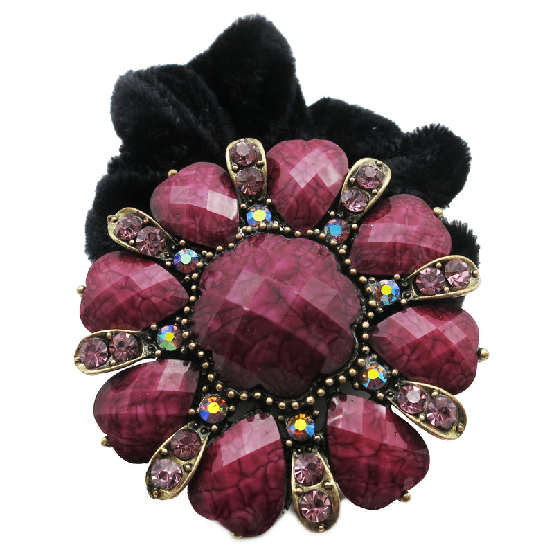 Colors Rhinestone Flower8 Donut Hairband