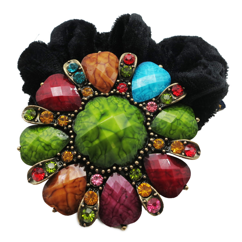 Colors Rhinestone Flower8 Donut Hairband