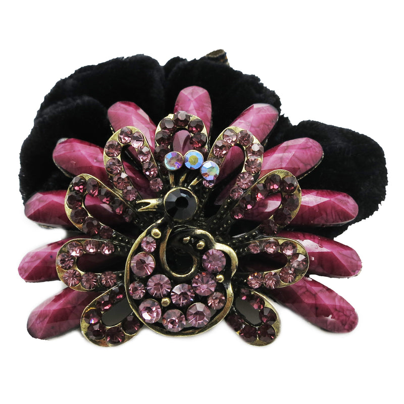 Colors Rhinestone Peacock2 Donut Hairband