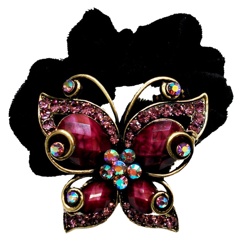 Colors Rhinestone Butterfly2 Donut Hairband