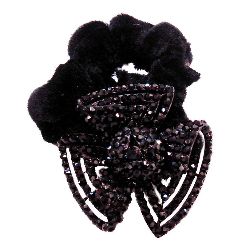 Rhinestone Black Atomic Donut Hairband