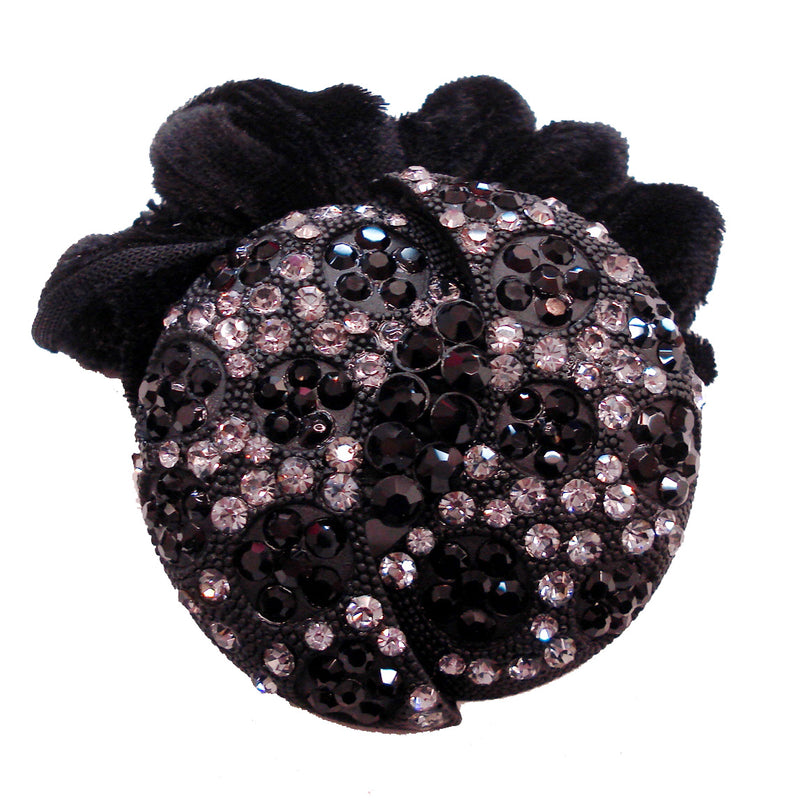 Rhinestone Black Round Donut Hairband