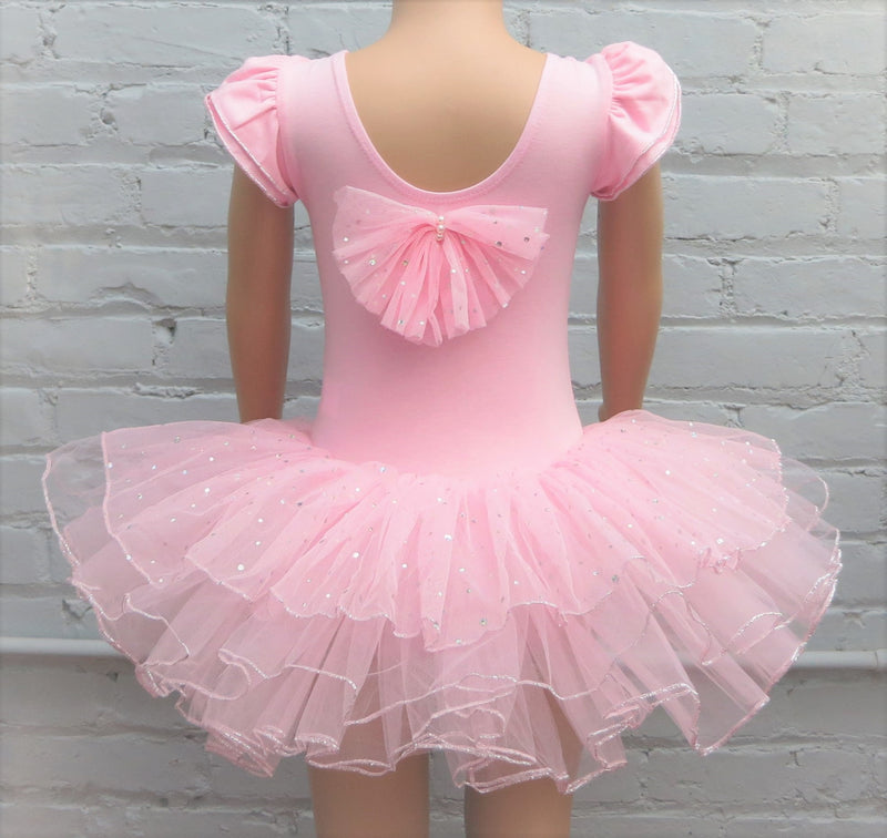 Pink Rhinestone & Silver Trim Ballet Dress