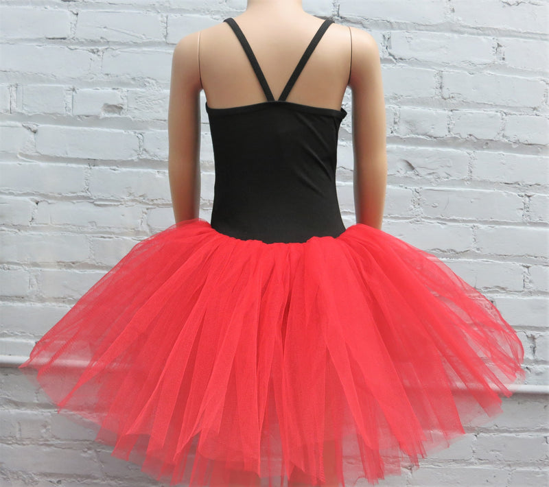 Black Red Rhinestone Ballet Shoes & Bow Ballet Dress