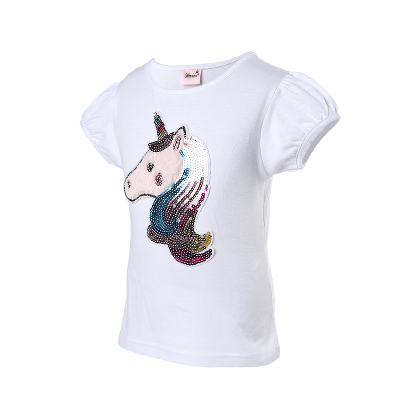 White Unicorn Fur Short Sleeve Shirt