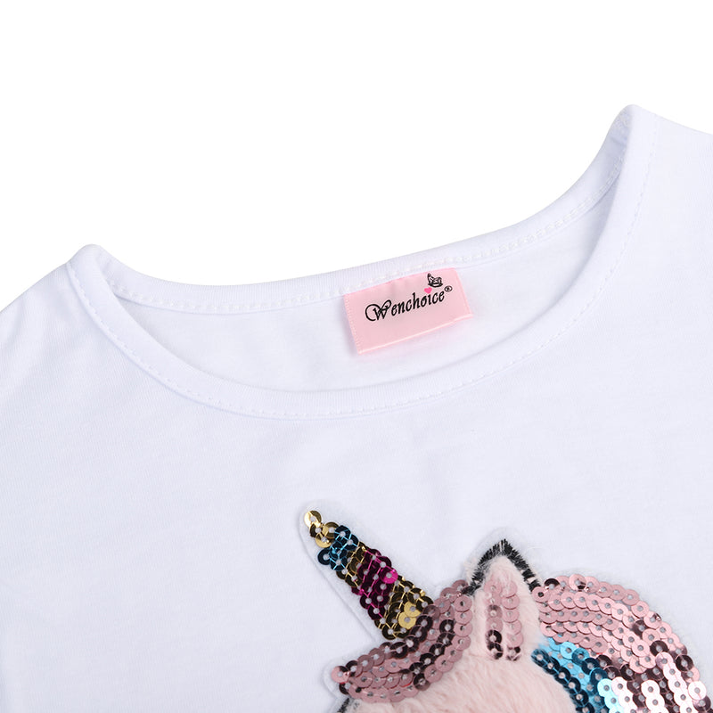 White Unicorn Fur Short Sleeve Shirt