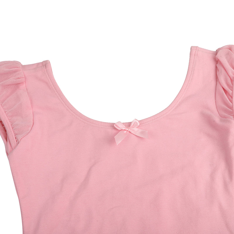Pink Skirted 2 Layer Short Sleeve Leotard