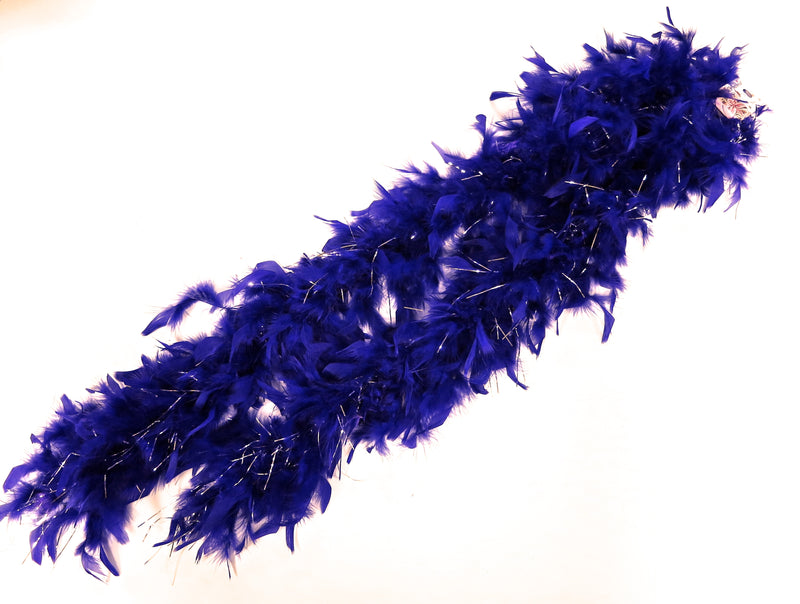 Purple Feather Silver Thread Boa