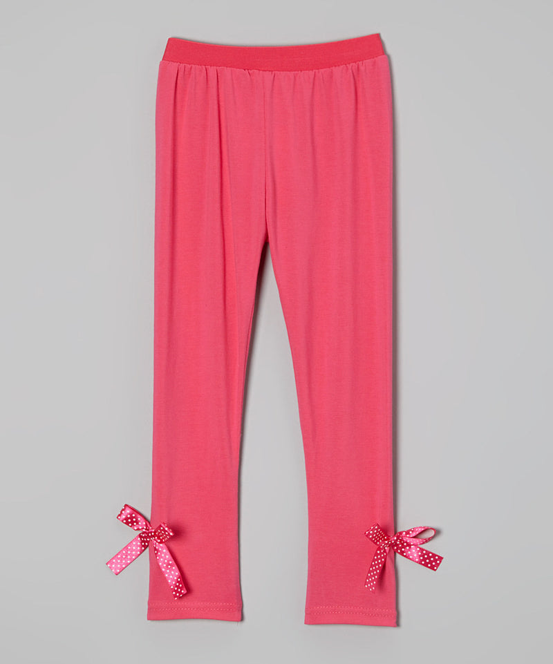 Hot Pink Legging With Bow