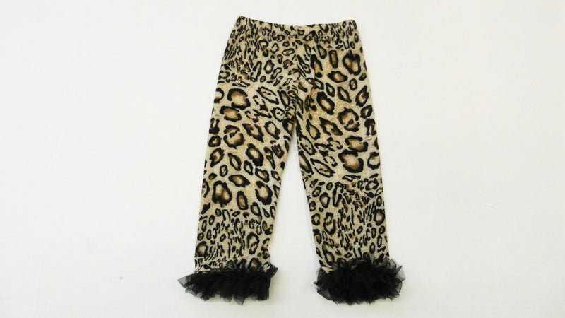 Cheetah Printed Legging With Black Ruffle