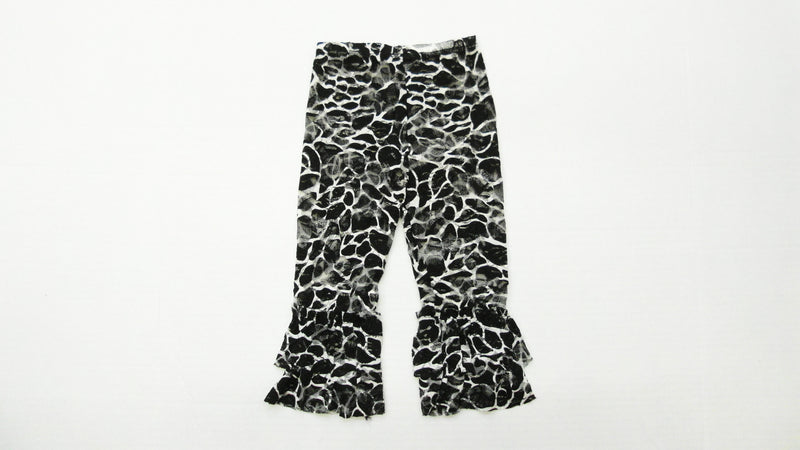 Black Giraffe Ruffle Lace Legging