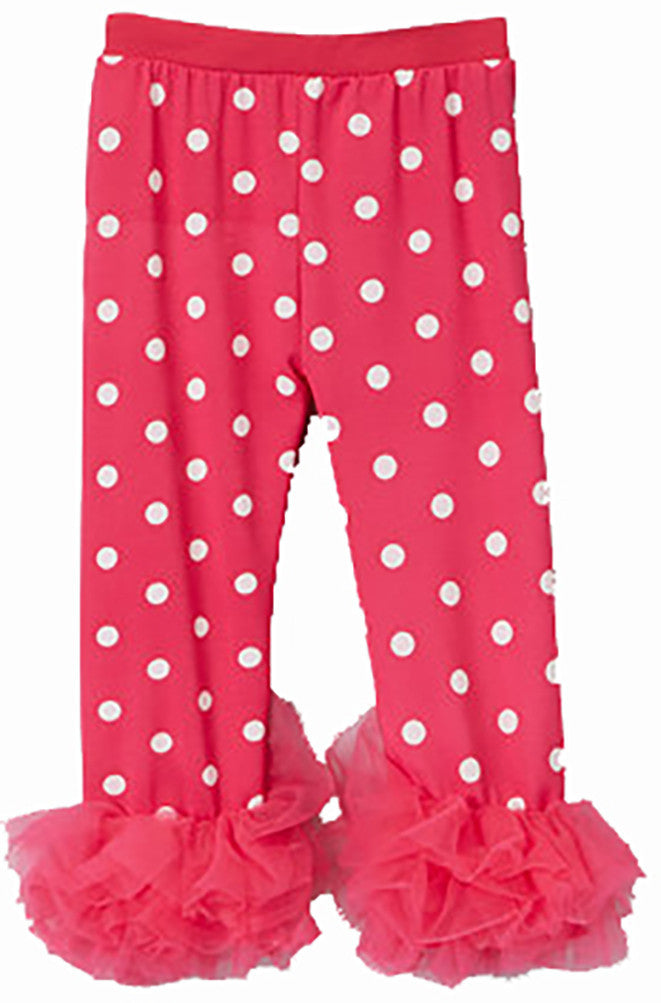 Hot Pink White Dot Lycra Legging