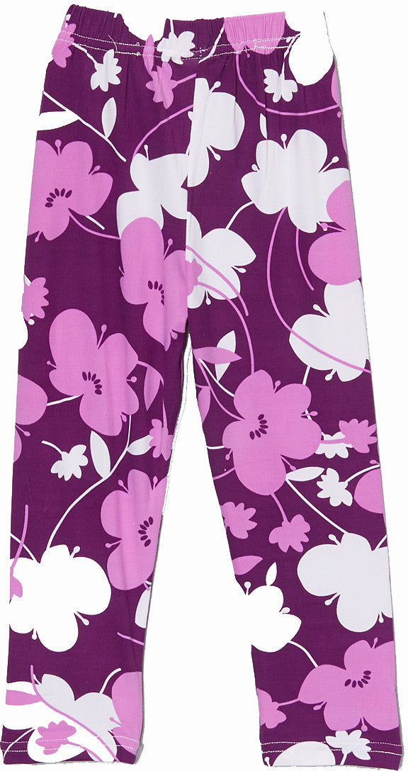 Pruple Flower Ice Silk Legging