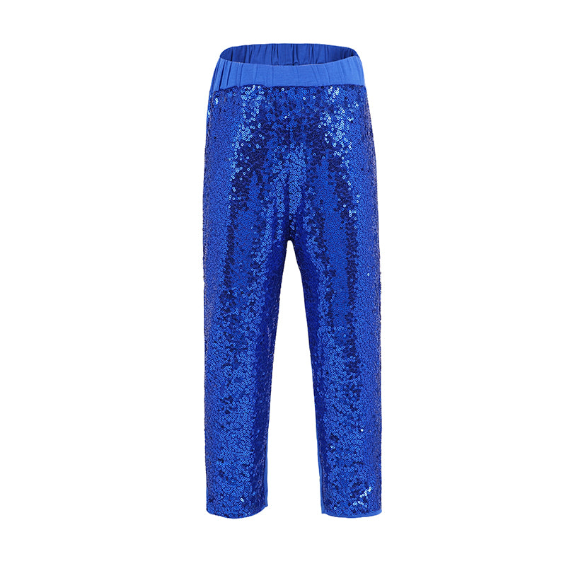 Royal Blue Sequins Legging Pants