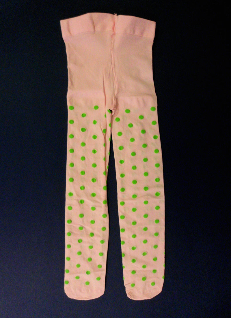 Green Polka Dot Pink Tights