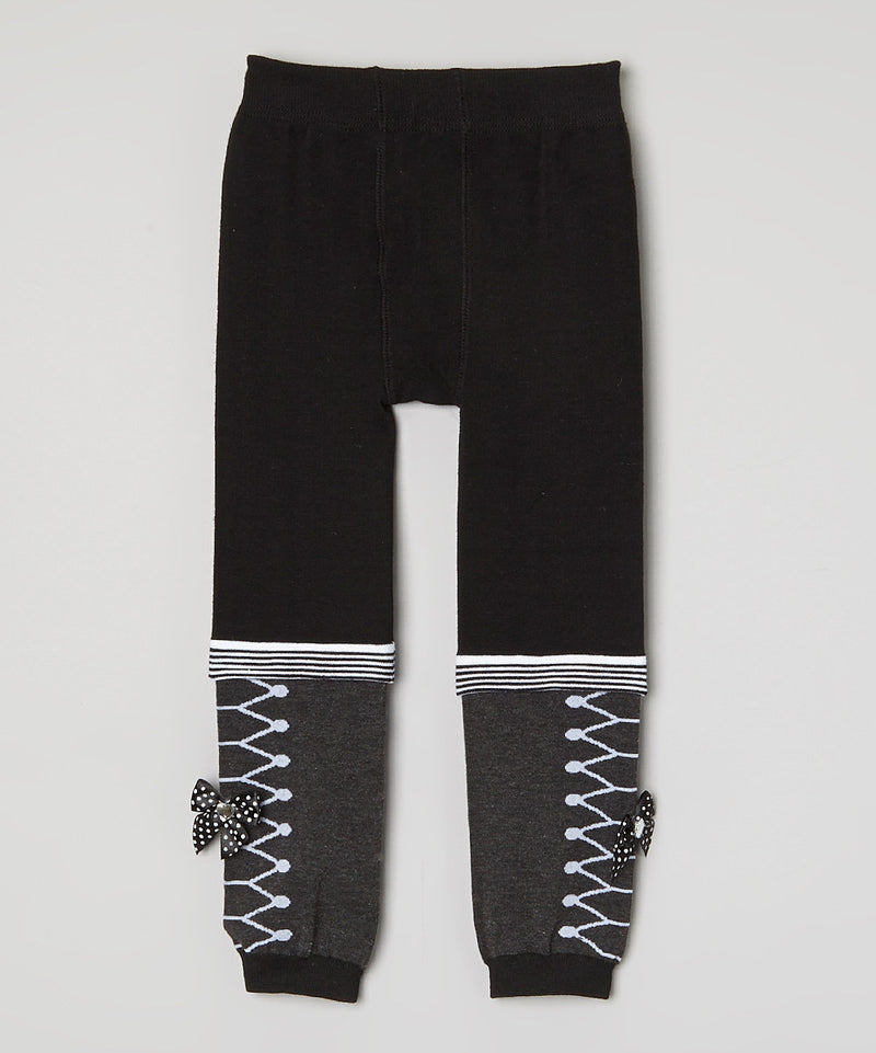 Black & Gray Bow Leggings