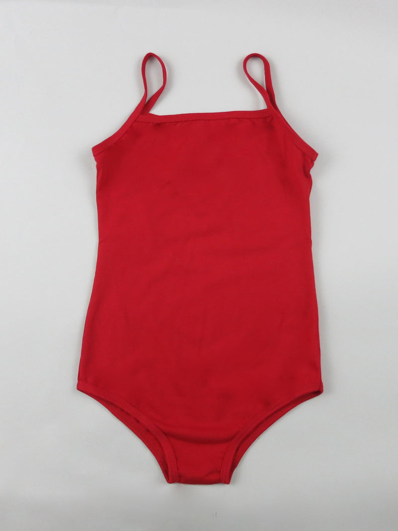 Red Cotton Keyhole Spaghetti  Leotard