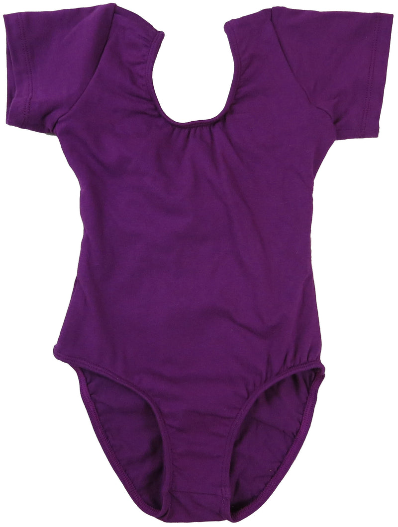 Purple Two Layer Short Sleeve  Leotard