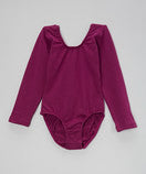 Purple Two Layer Tank Long Sleeve Leotard