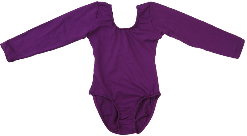 Purple Two Layer Tank Long Sleeve Leotard