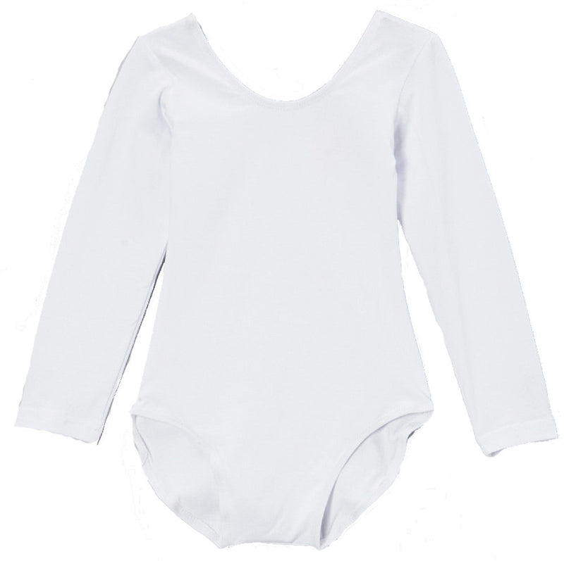 White Long Sleeve  Leotard