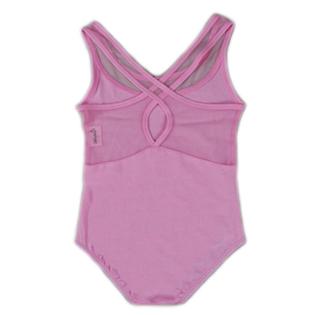 Pink Cross Back Net Leotard