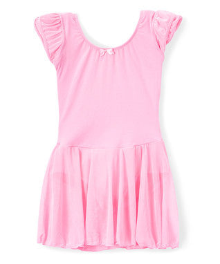 Pink Skirted 2 Layer Short Sleeve Leotard