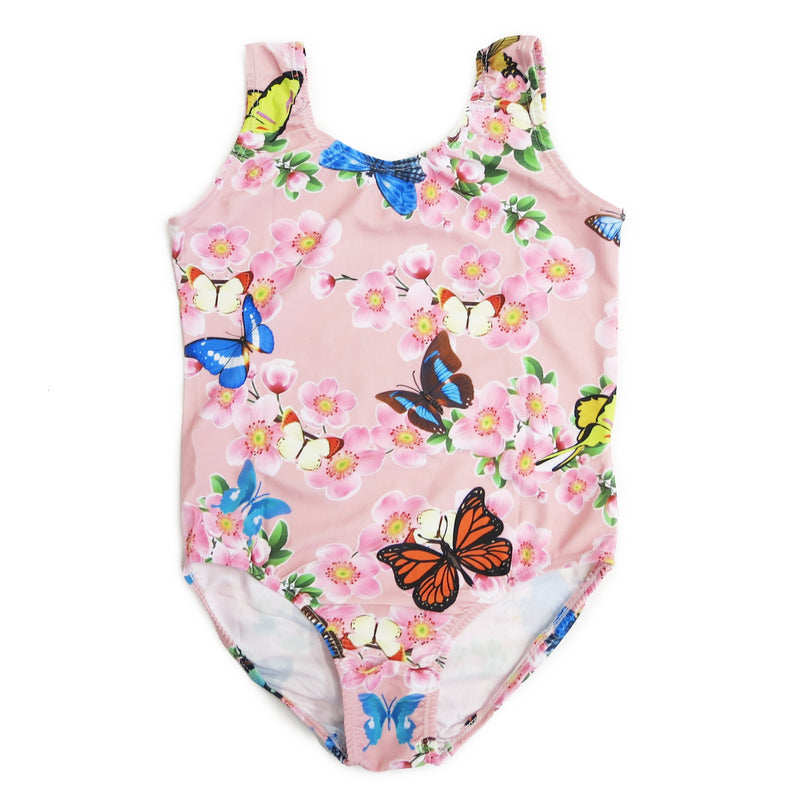 Pink Butterfly & Plum Blossom Lycra Leotard