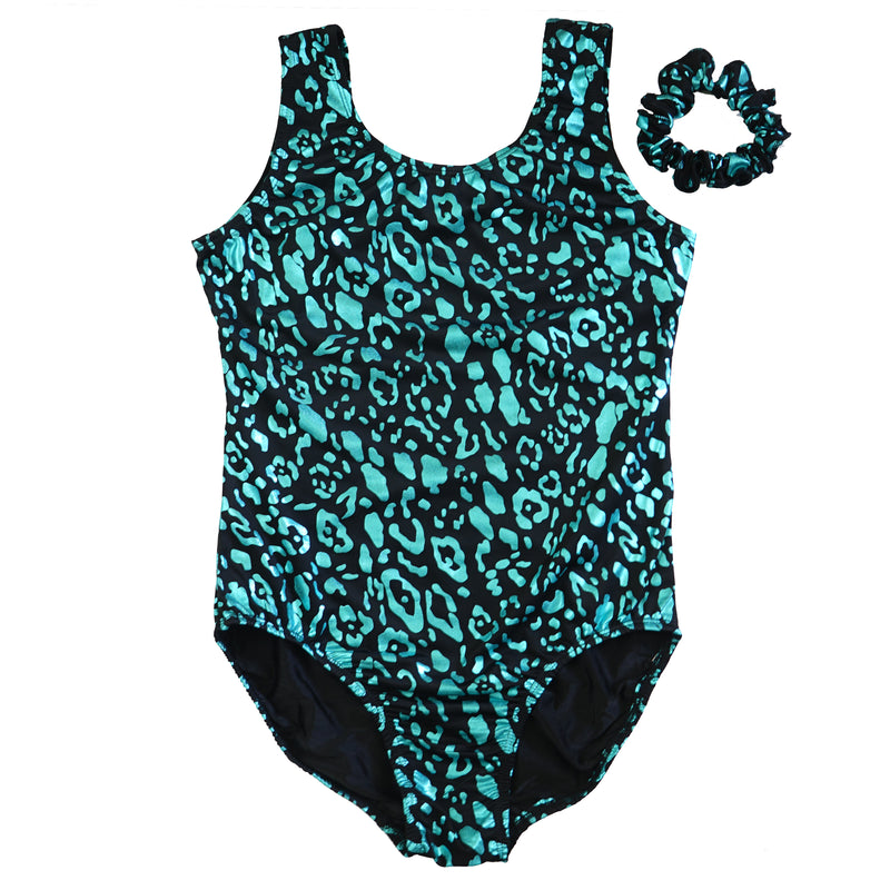 Adult Turquoise Leopard Leotard