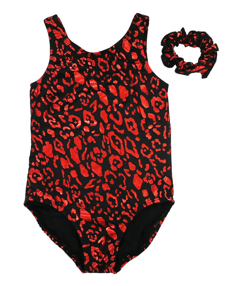 Kid's Red Leopard Leotard