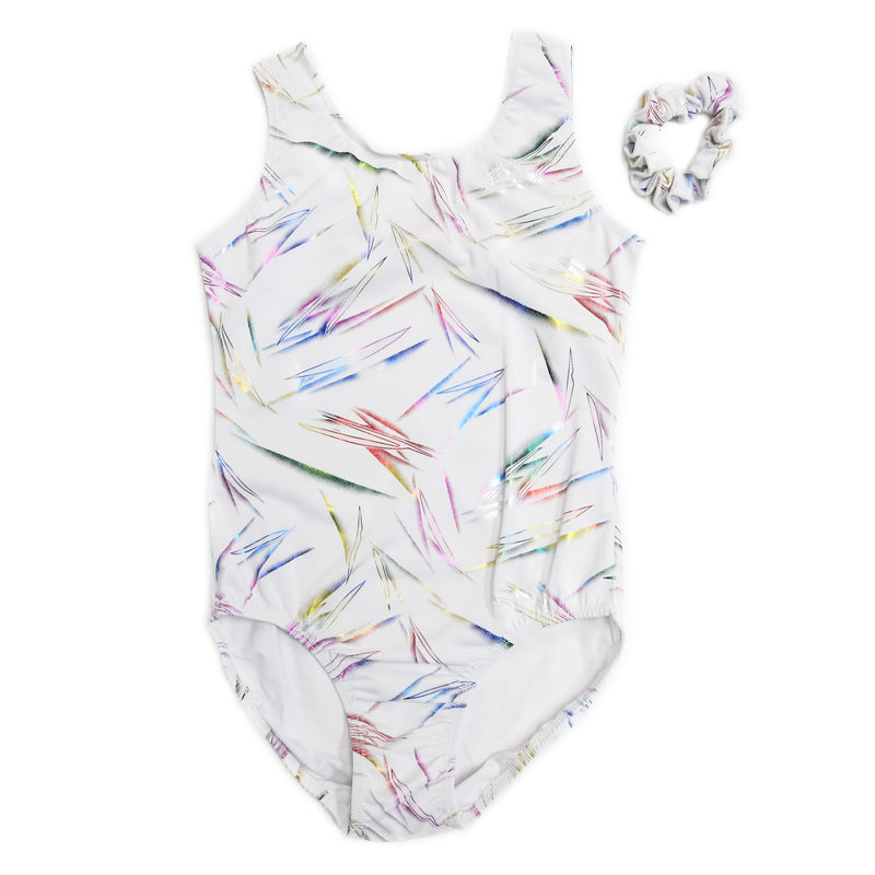 Adult White Rainbow Stardust Leotard