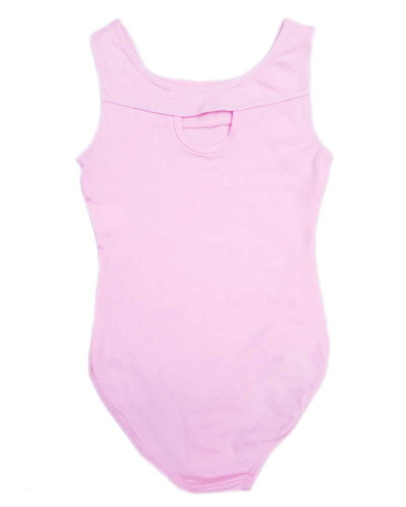 Pink Rhinestone Keyhole Leotard