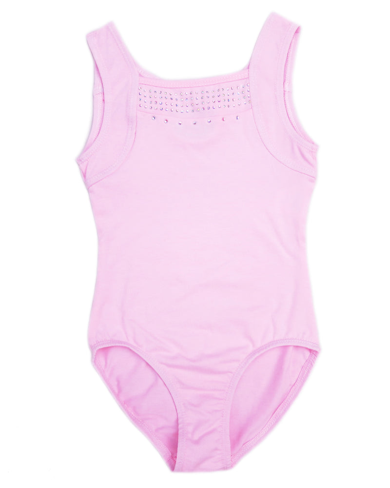 Pink Rhinestone Keyhole Leotard