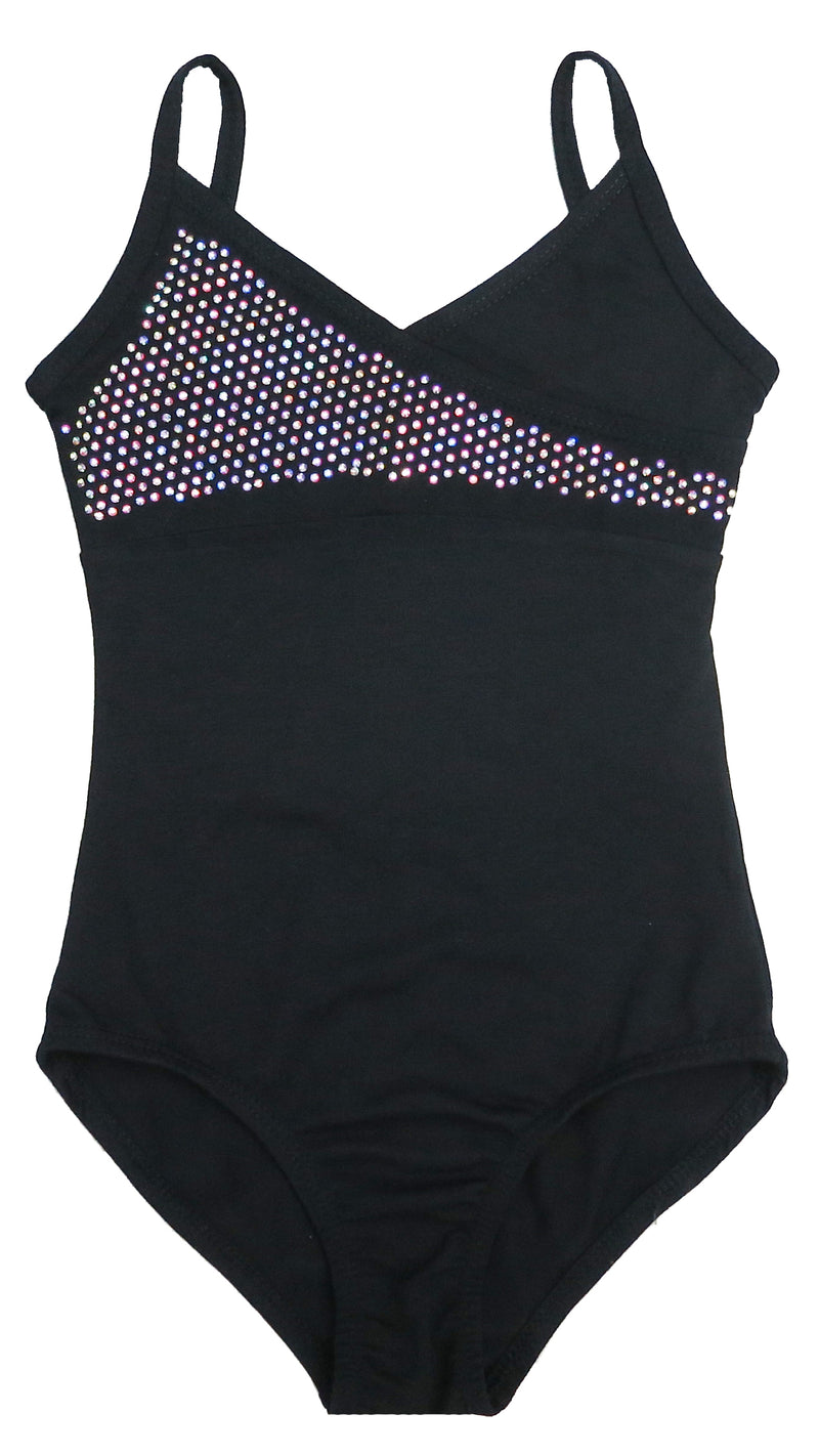 Black Rhinestone Spaghetti Leotard