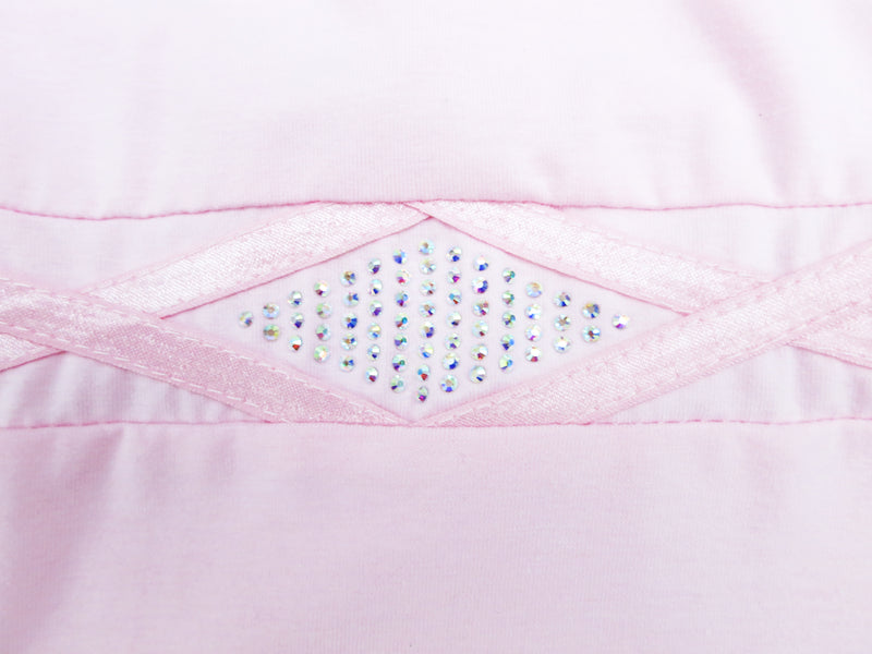 Pink Rhinestone Chiffon Skirted Leotard