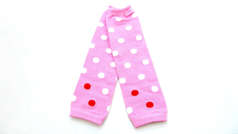 Pink/White Dot Cotton Leg Warmer