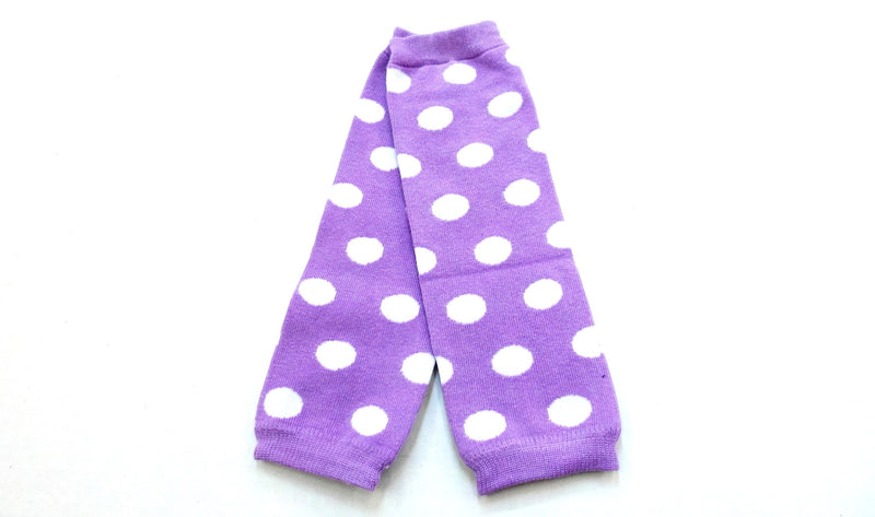Purple/White Dot Cotton Leg Warmer