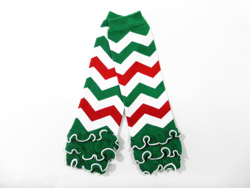 Green/Red Chevron Leg Warmer