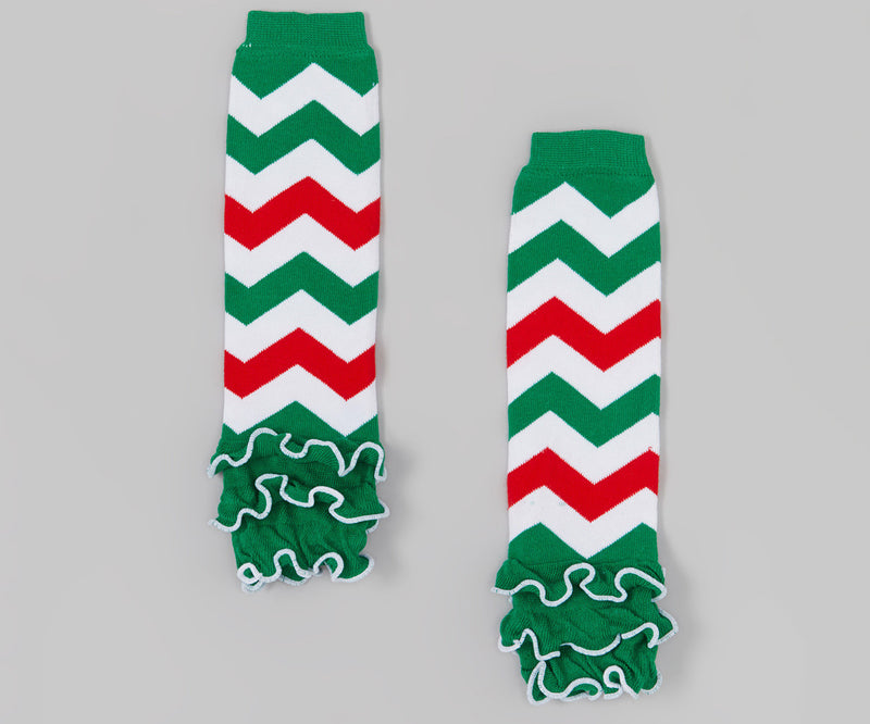 Green/Red Chevron Leg Warmer