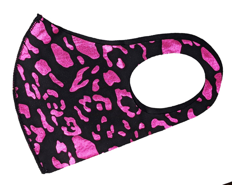 Hot Pink Leopard Washable Mask (Kid and Adult)