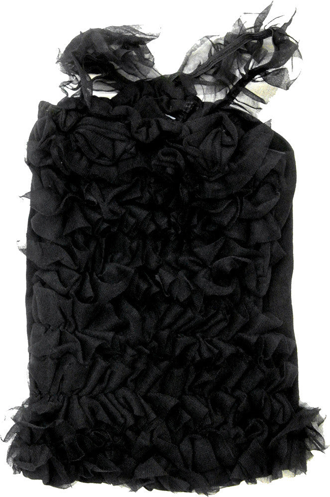 Cotton Black Ruffle Top